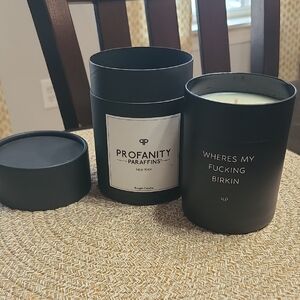 Profanity Paraffins New York Black Candle Scented Riviera Afternoon